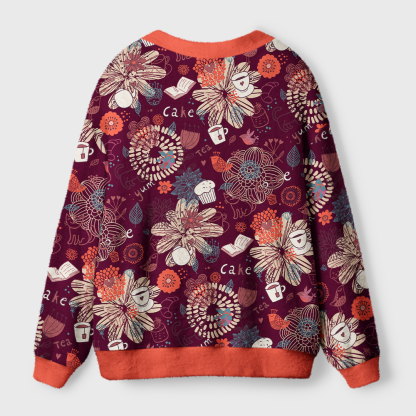 Pagewings Cakes And Books Light Knit UnisexCardigan Sweaters