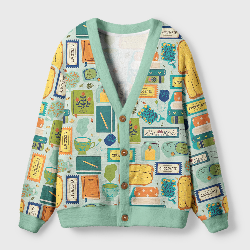 Pagewings Cozy Reading Light Knit Unisex Cardigan Sweaters