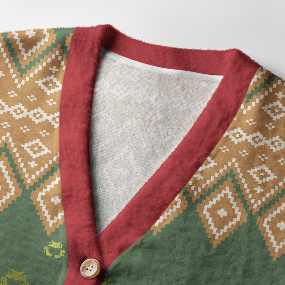 Pagewings The Growing Frog Light Knit Unisex Cardigan Sweaters