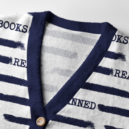 Pagewings Read Banned Books  Light Knit Unisex Cardigan Sweaters