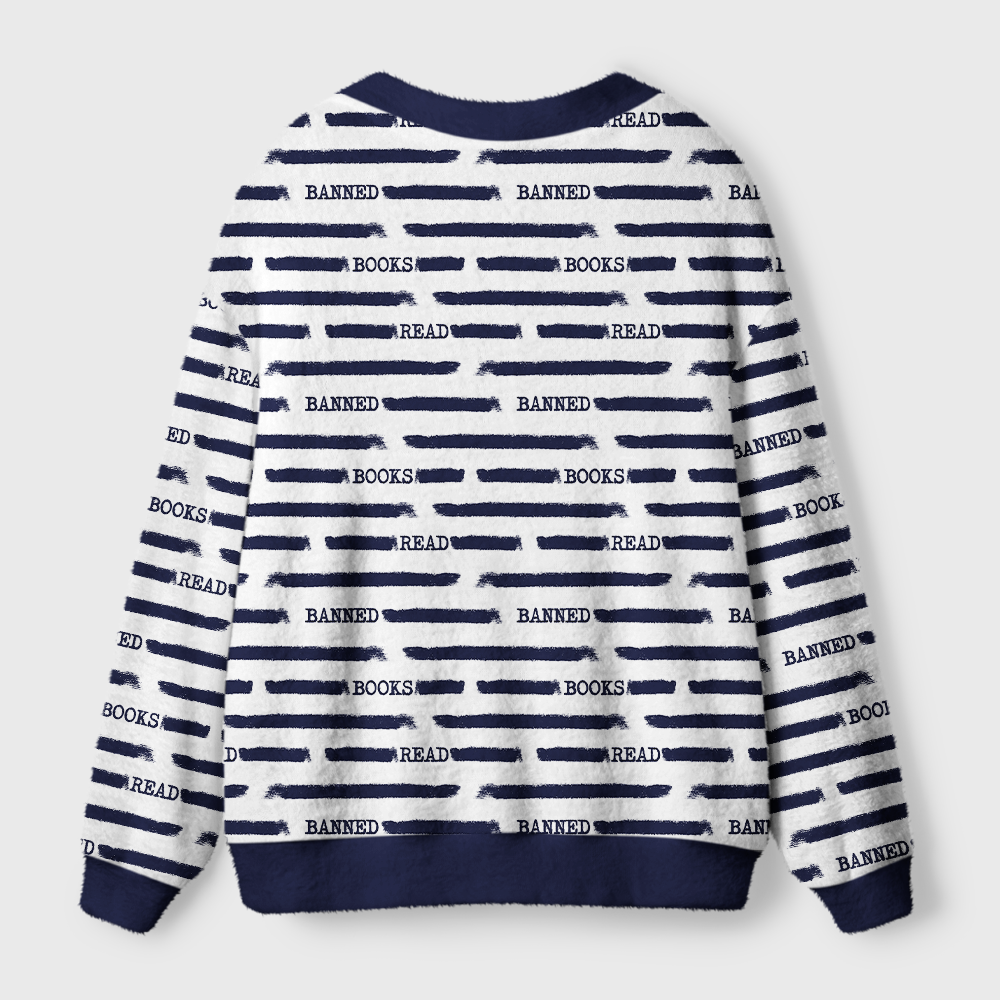 Pagewings Read Banned Books  Light Knit Unisex Cardigan Sweaters