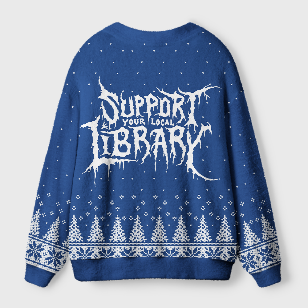 Pagewings Support Your Local Library Light Knit Unisex Cardigan Sweaters