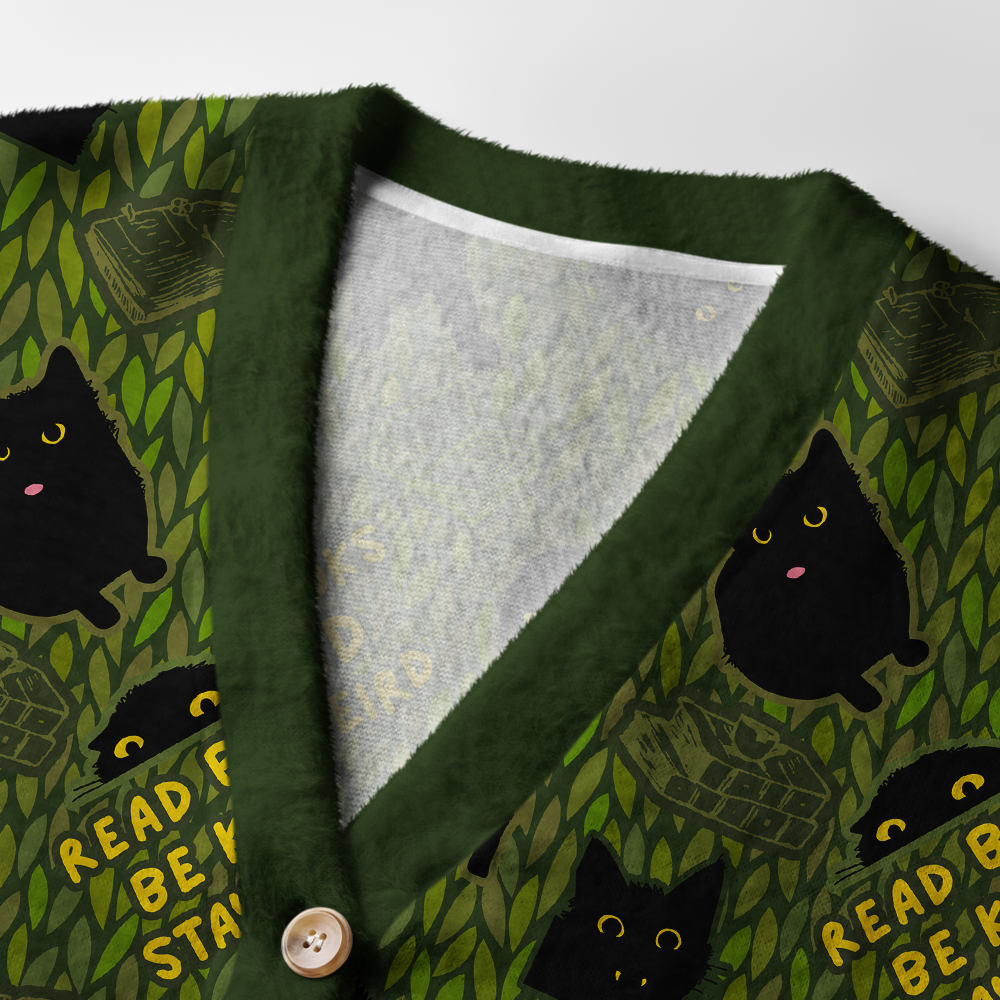 Pagewings Read Books Be Kind Stay Weird Light Knit Unisex Cardigan Sweaters