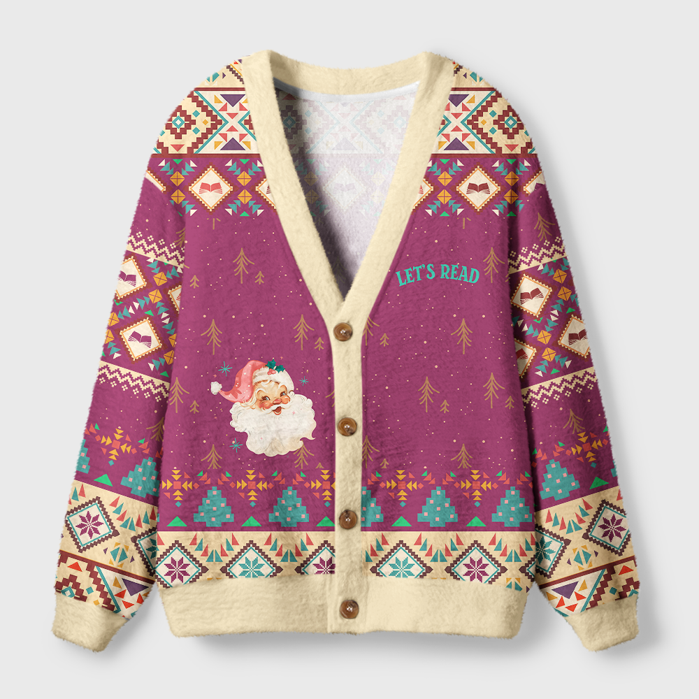 Pagewings Let's Read Light Knit Unisex Ugly Cardigan Sweaters