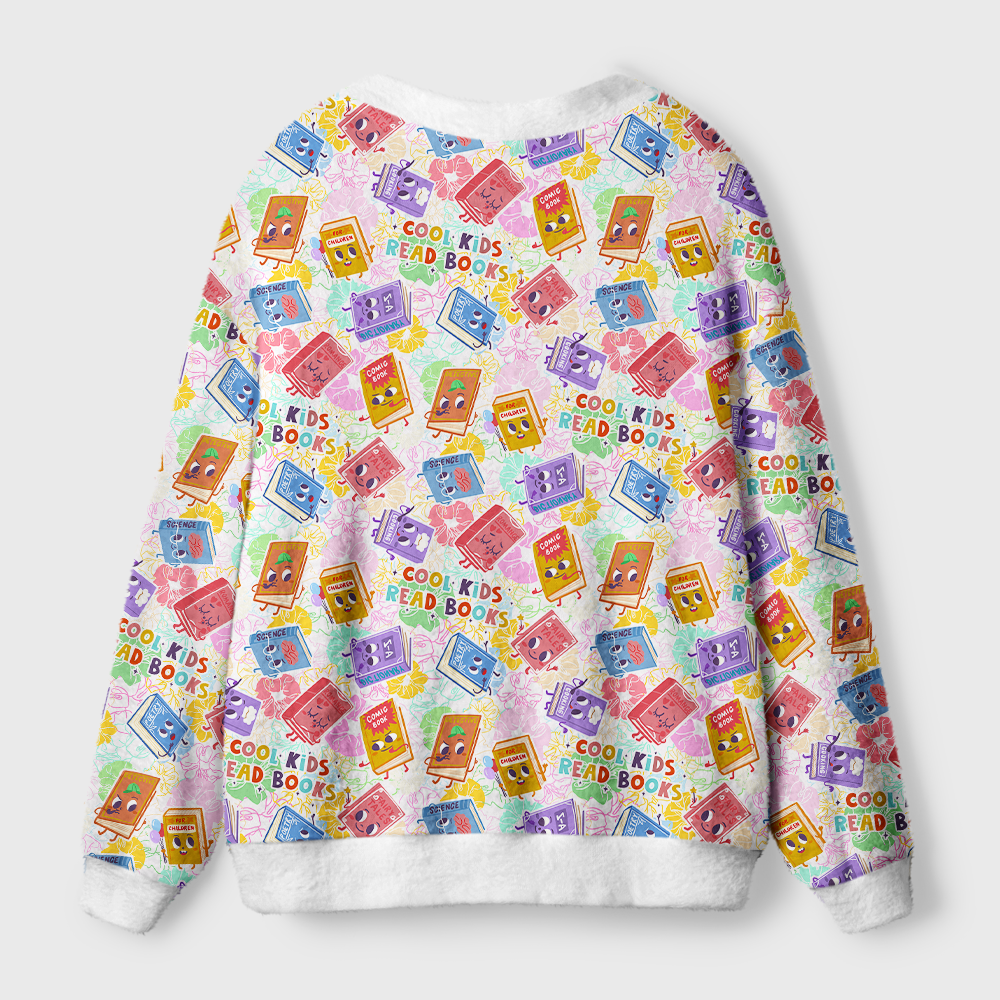 Pagewings Cool Kids Read Books Light Knit Unisex Cardigan Sweaters