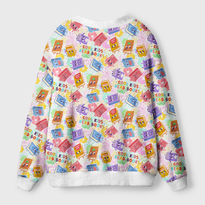 Pagewings Cool Kids Read Books Light Knit Unisex Cardigan Sweaters