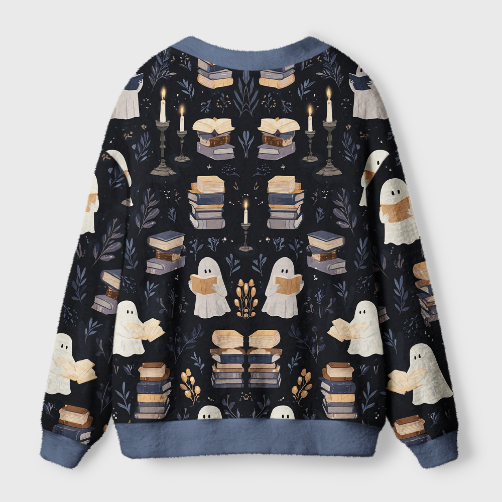 Pagewings Ghost Reading Light Knit Unisex Cardigan Sweaters