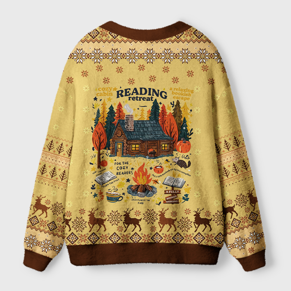 Pagewings Reading Retreat Light Knit Unisex Cardigan Sweaters