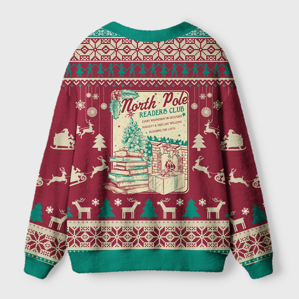 Pagewings Christmas Cozy Reading Light Knit Unisex Cardigan Sweaters
