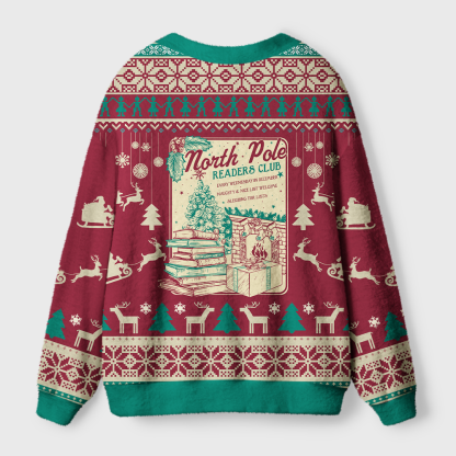 Pagewings Christmas Cozy Reading Light Knit Unisex Cardigan Sweaters