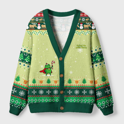 Pagewings Defend The Public Library Light Knit Unisex Cardigan Sweaters