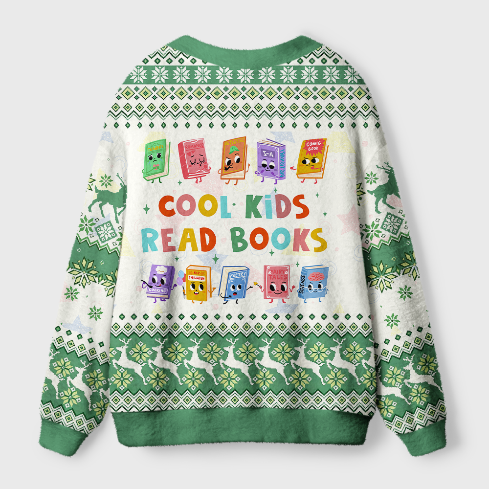 Pagewings Cool Kids Read Books Light Knit Unisex Cardigan Sweaters