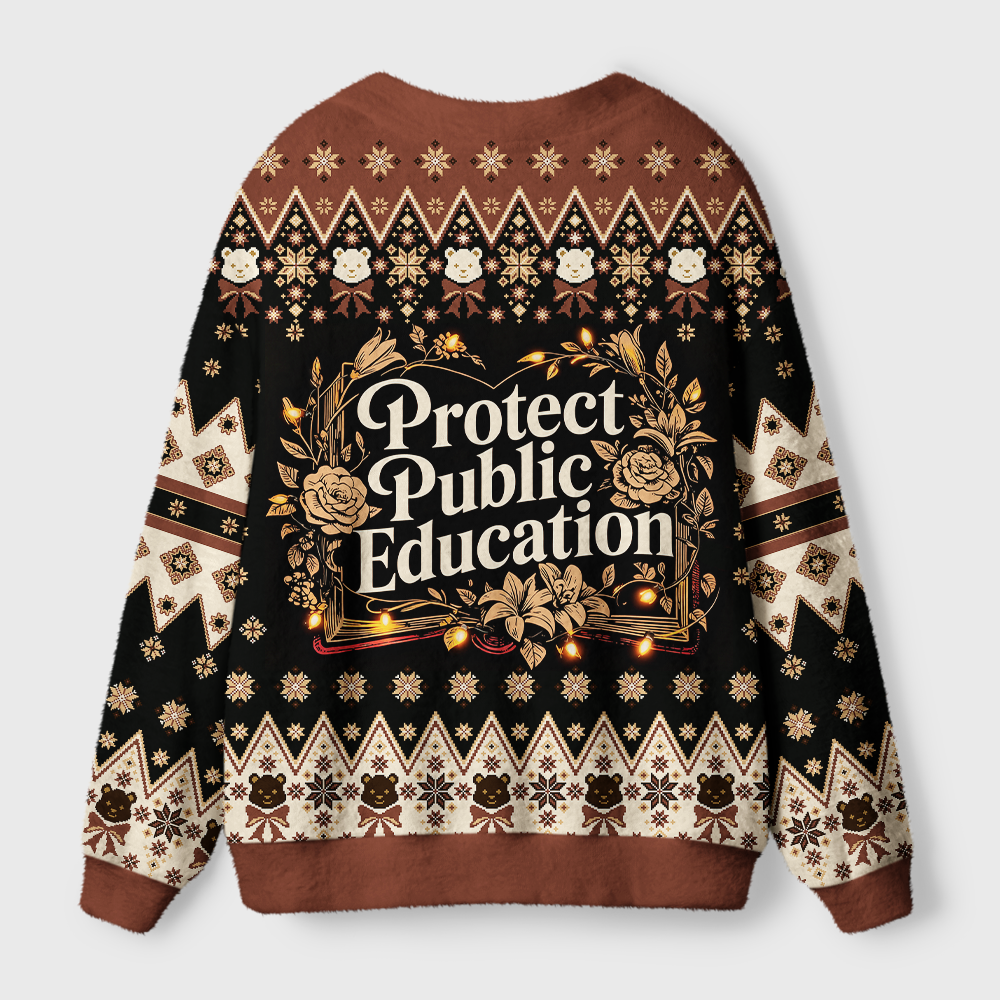 Pagewings Protect Public Education Light Knit Unisex Cardigan Sweaters