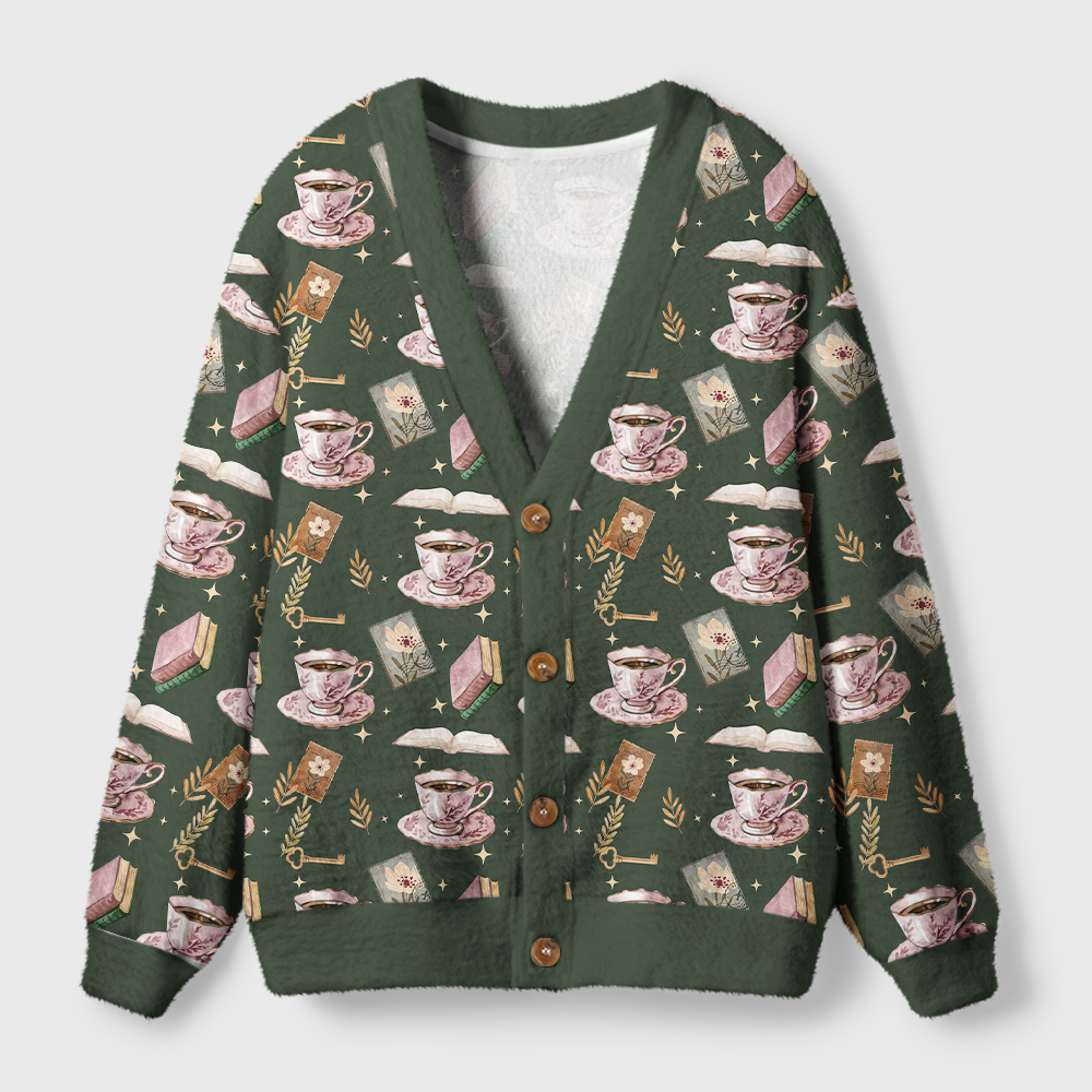 Pagewings I Love Books Light Knit Unisex Cardigan Sweaters