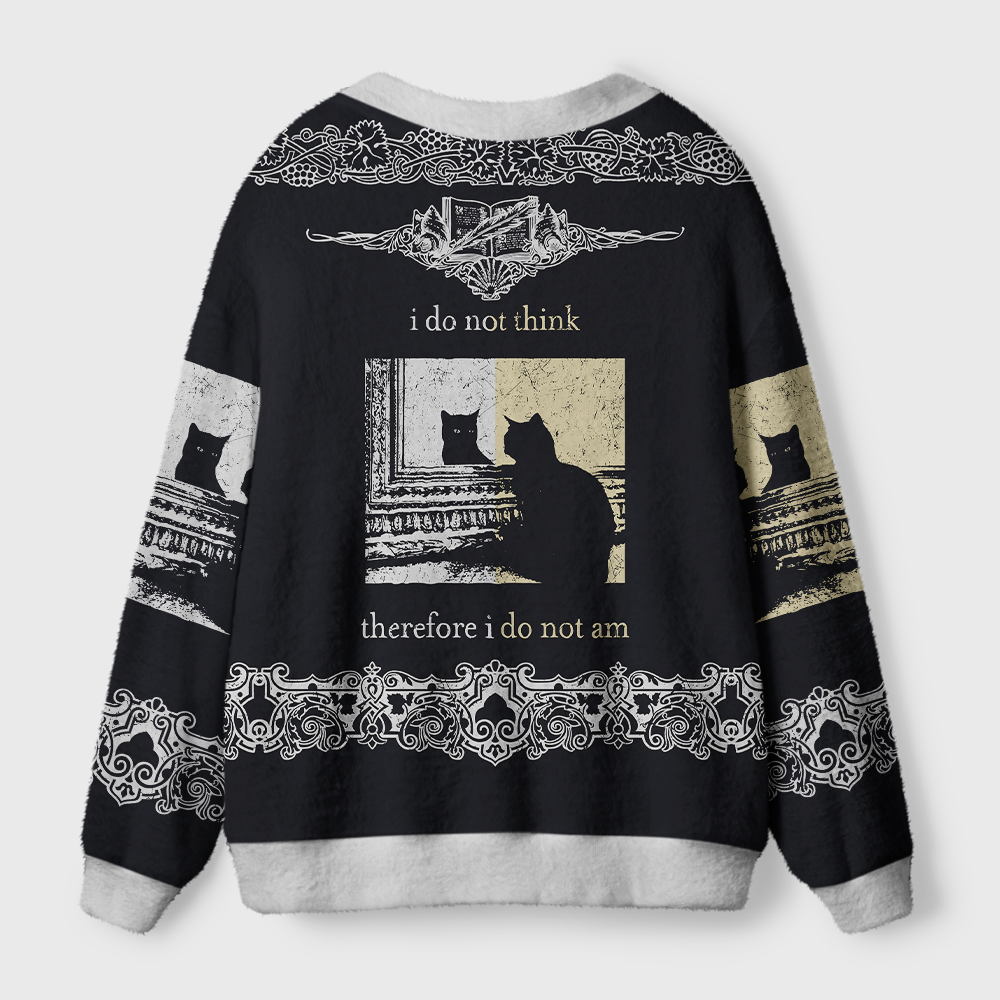 Pagewings I Do Not Think Therefore I Do Not Am Light Knit Unisex Cardigan Sweaters
