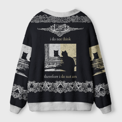 Pagewings I Do Not Think Therefore I Do Not Am Light Knit Unisex Cardigan Sweaters