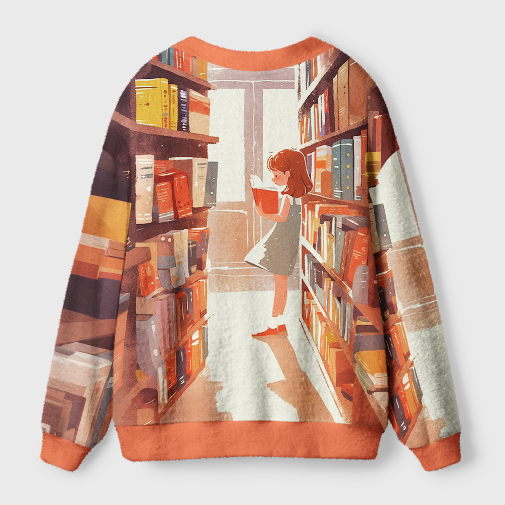 Pagewings Book Girl  Light Knit Unisex Cardigan Sweaters
