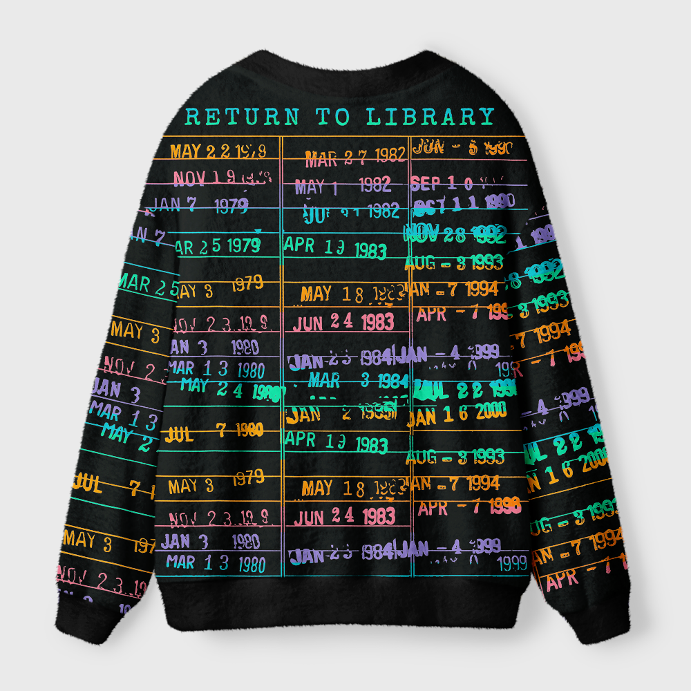 Pagewings Library Card Light Knit Unisex Cardigan Sweaters