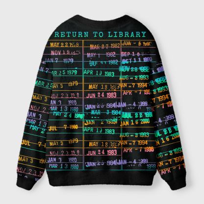 Pagewings Library Card Light Knit Unisex Cardigan Sweaters