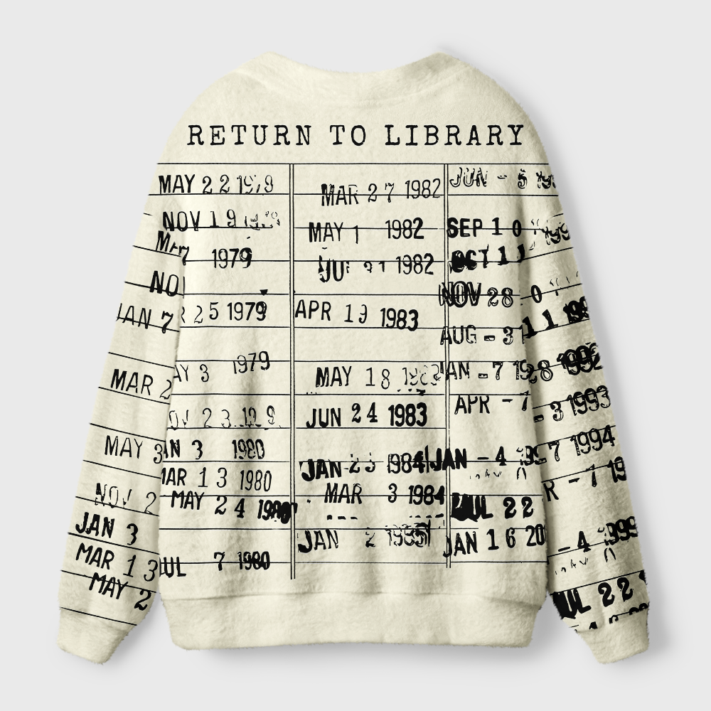 Pagewings Library Card Light Knit Unisex Cardigan Sweaters