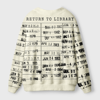 Pagewings Library Card Light Knit Unisex Cardigan Sweaters