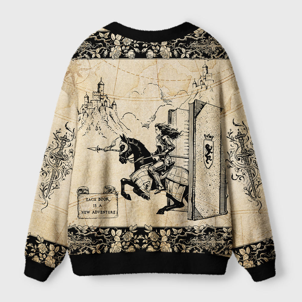 Pagewings Each Book Is A New Adventure Light Knit Unisex Cardigan Sweaters