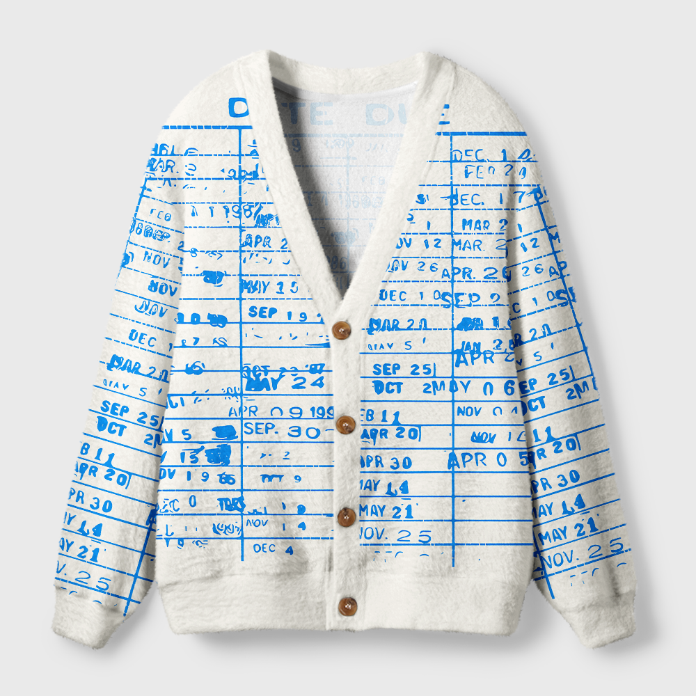 Pagewings Library Card Light Knit Unisex Cardigan Sweaters
