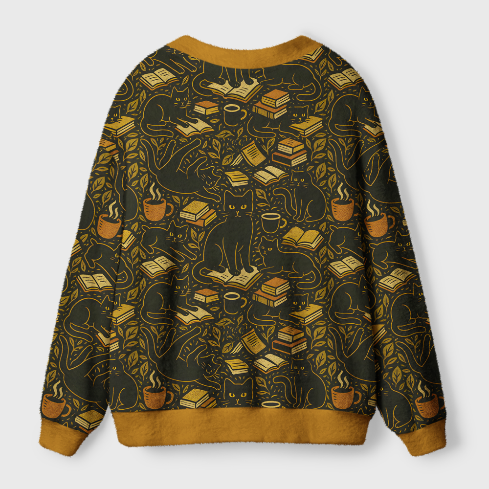 Pagewings Cozy Autumn Reading Light Knit Unisex Cardigan Sweaters