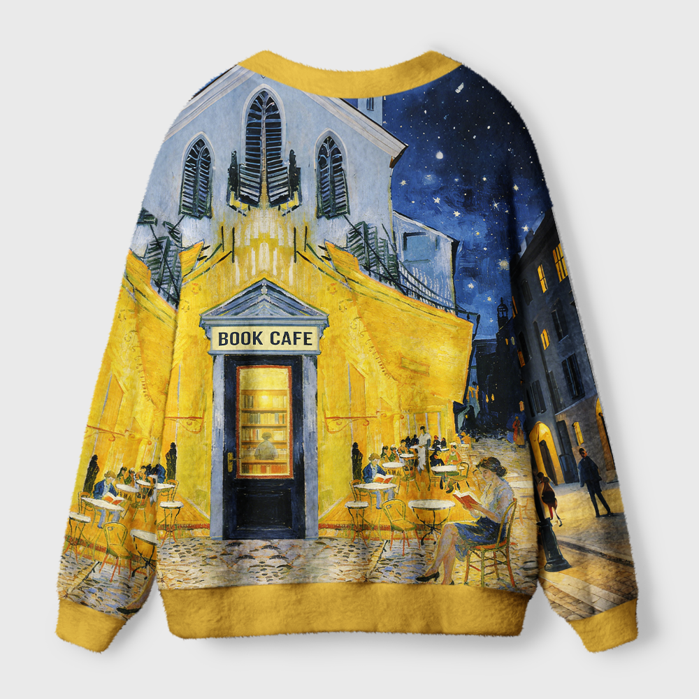 Pagewings Book Cafe Light Knit Unisex Cardigan Sweaters