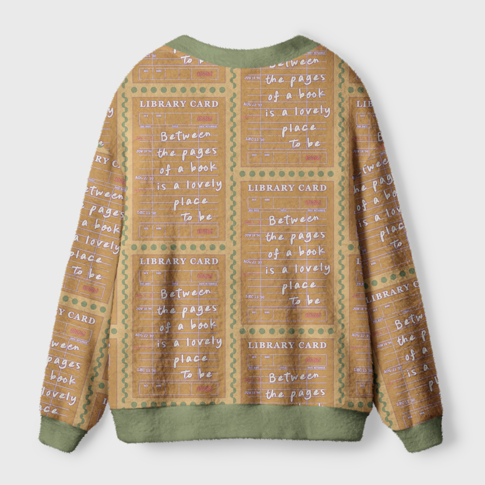 Pagewings Library Card Light Knit Unisex Cardigan Sweaters