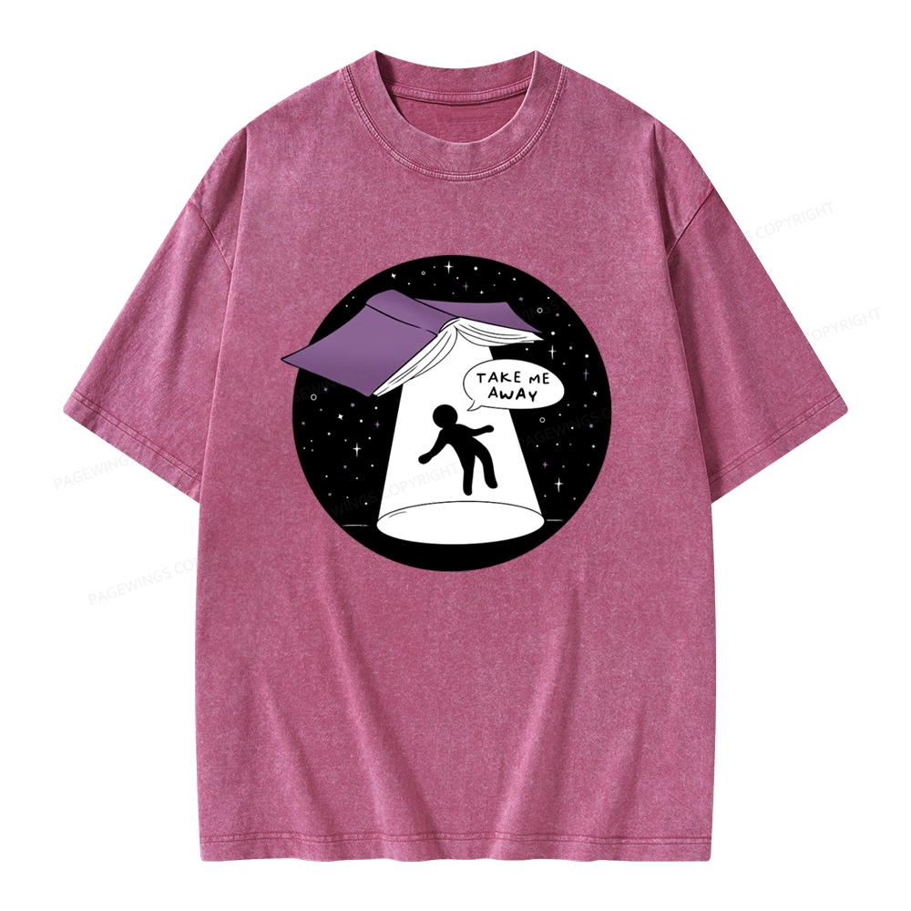 Pagewings Take Me Away Unisex Washed T-shirt