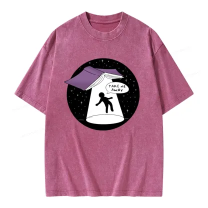 Pagewings Take Me Away Unisex Washed T-shirt