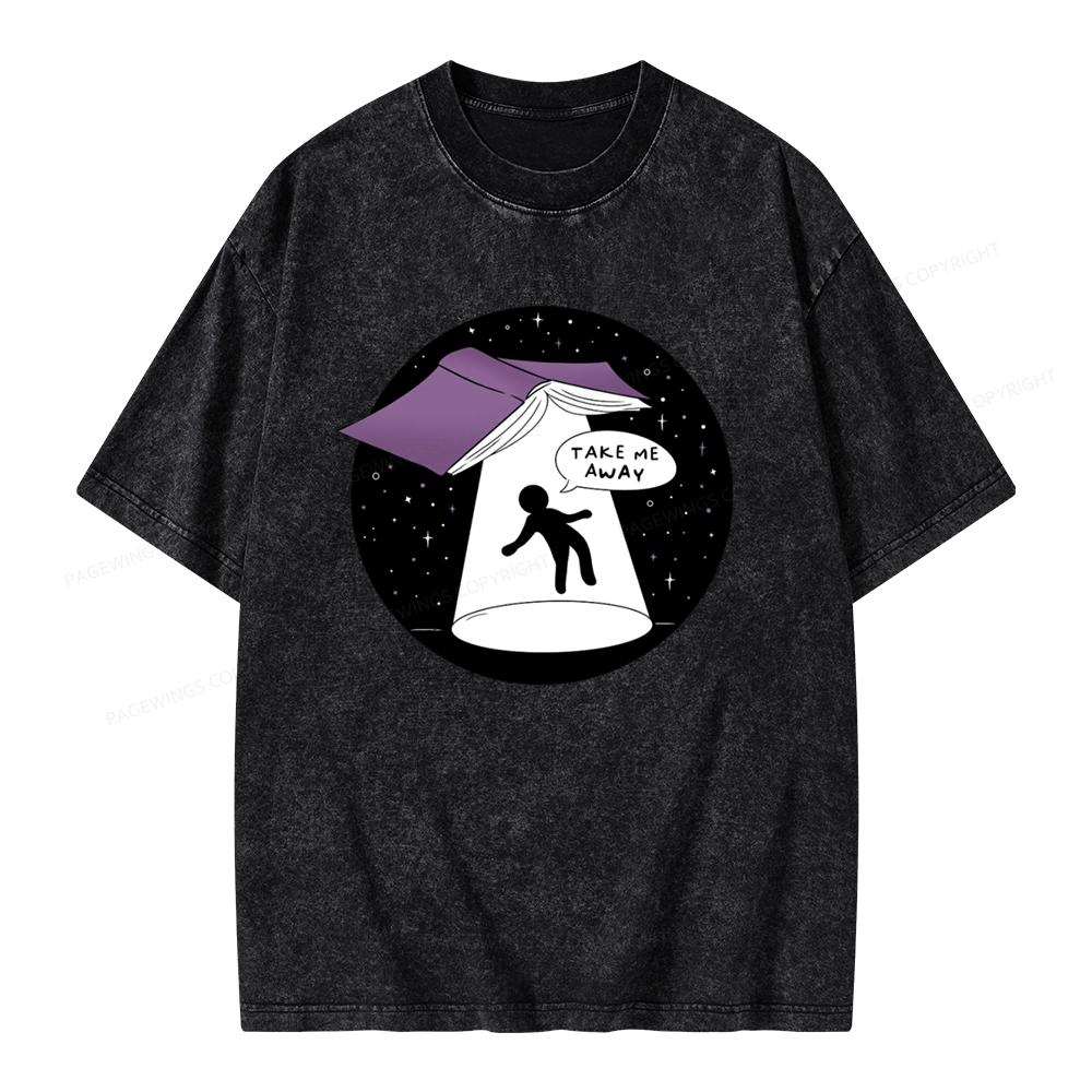 Pagewings Take Me Away Unisex Washed T-shirt