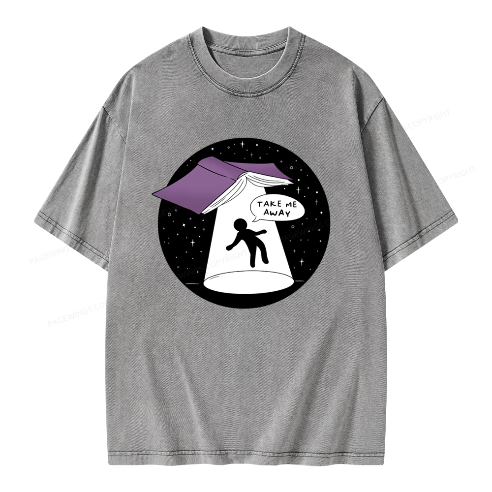 Pagewings Take Me Away Unisex Washed T-shirt
