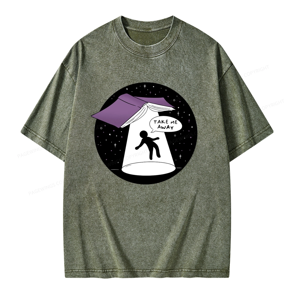 Pagewings Take Me Away Unisex Washed T-shirt