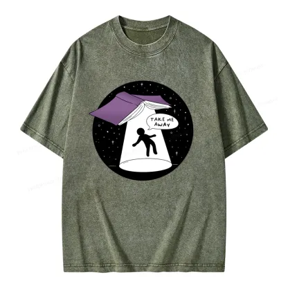 Pagewings Take Me Away Unisex Washed T-shirt