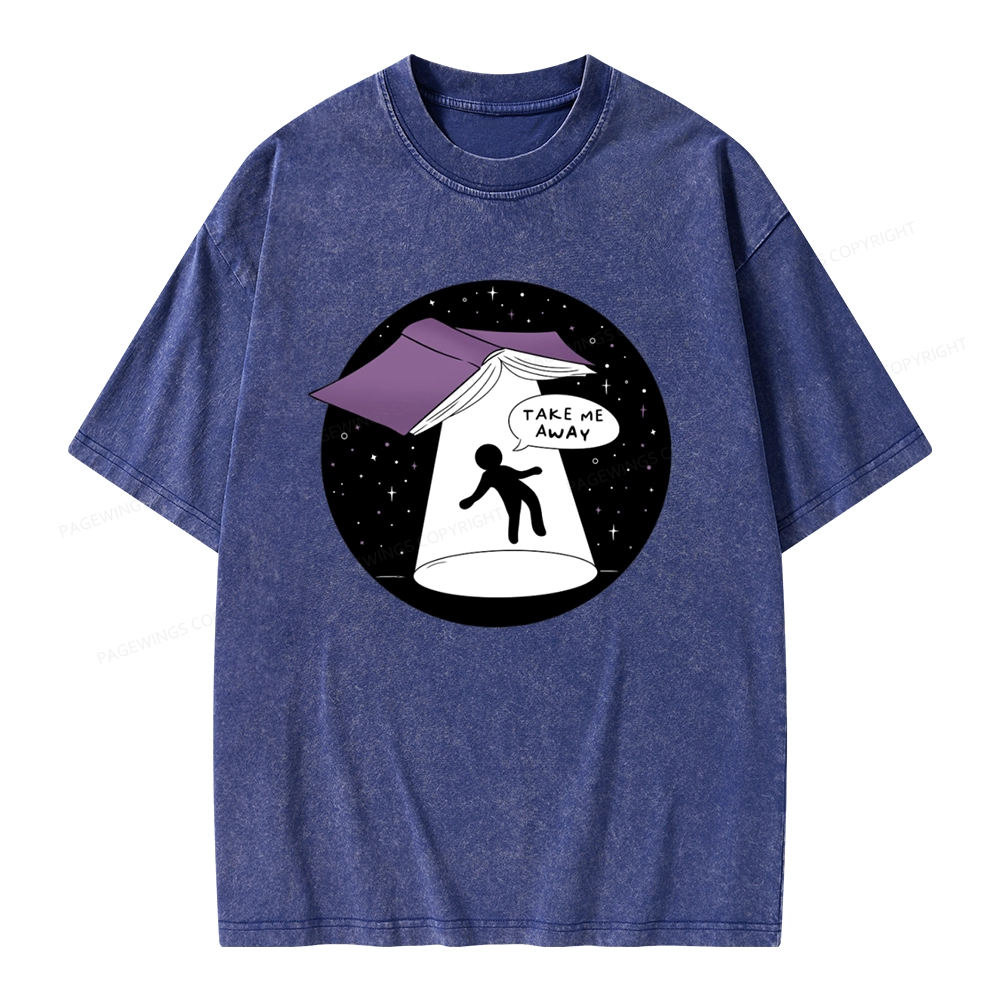 Pagewings Take Me Away Unisex Washed T-shirt