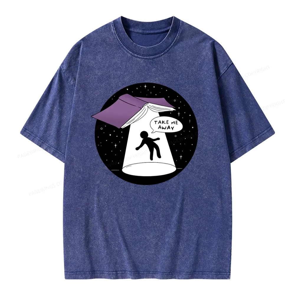 Pagewings Take Me Away Unisex Washed T-shirt
