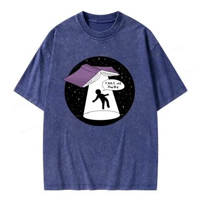 Pagewings Take Me Away Unisex Washed T-shirt