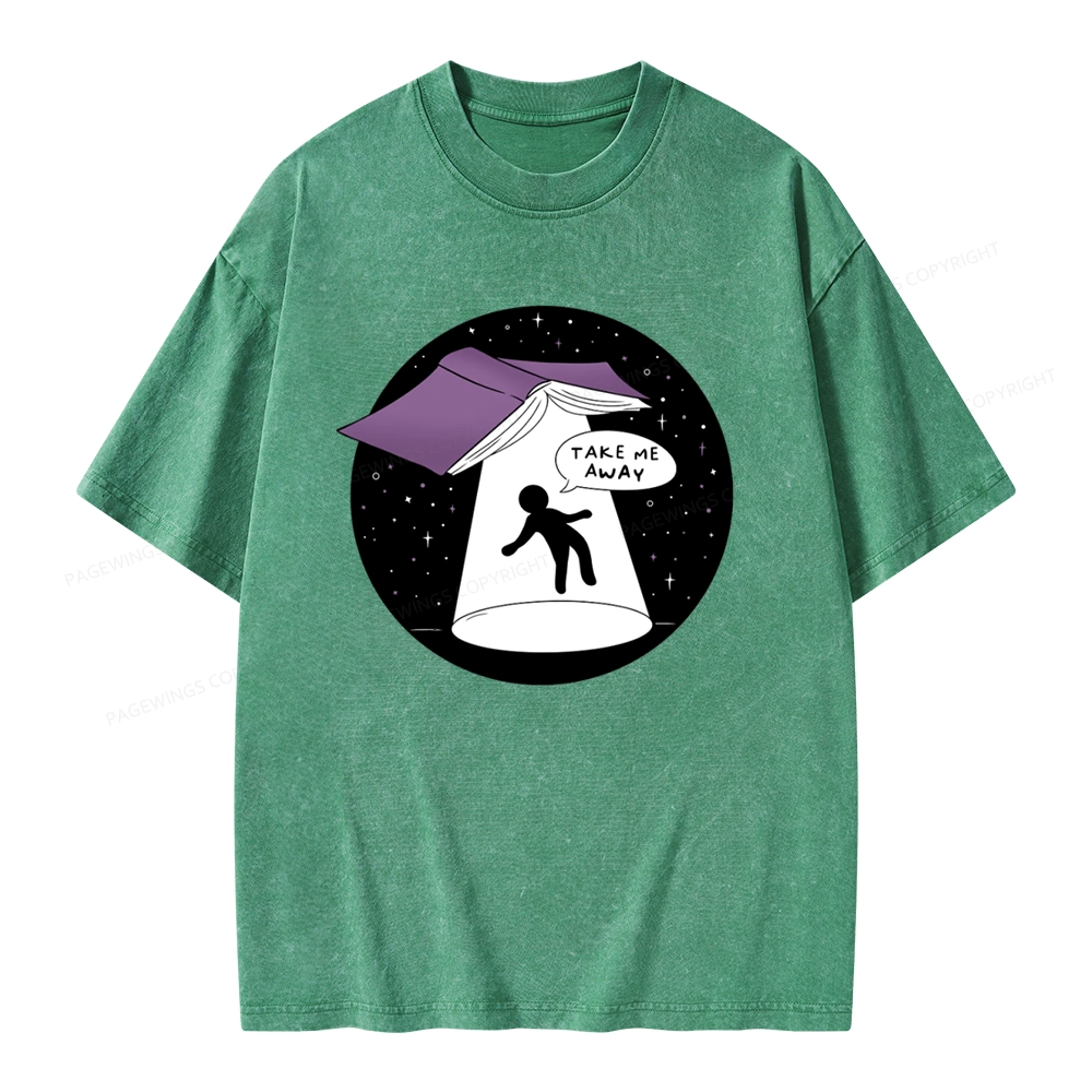 Pagewings Take Me Away Unisex Washed T-shirt