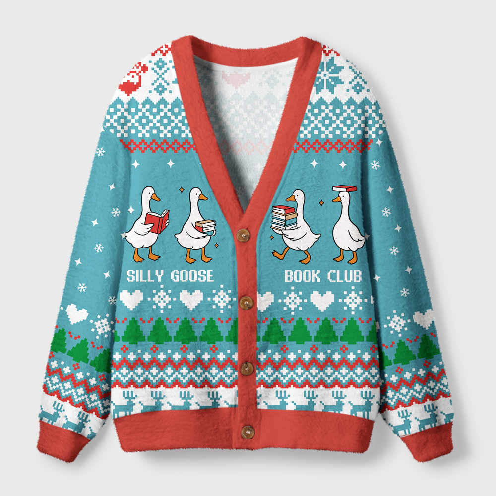 Pagewings Silly Goose Book Club Light Knit Unisex Cardigan Sweaters