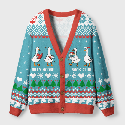 Pagewings Silly Goose Book Club Light Knit Unisex Cardigan Sweaters