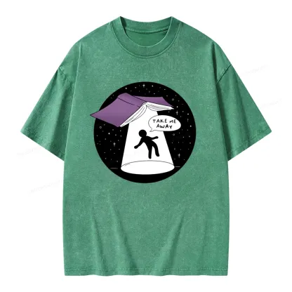 Pagewings Take Me Away Unisex Washed T-shirt