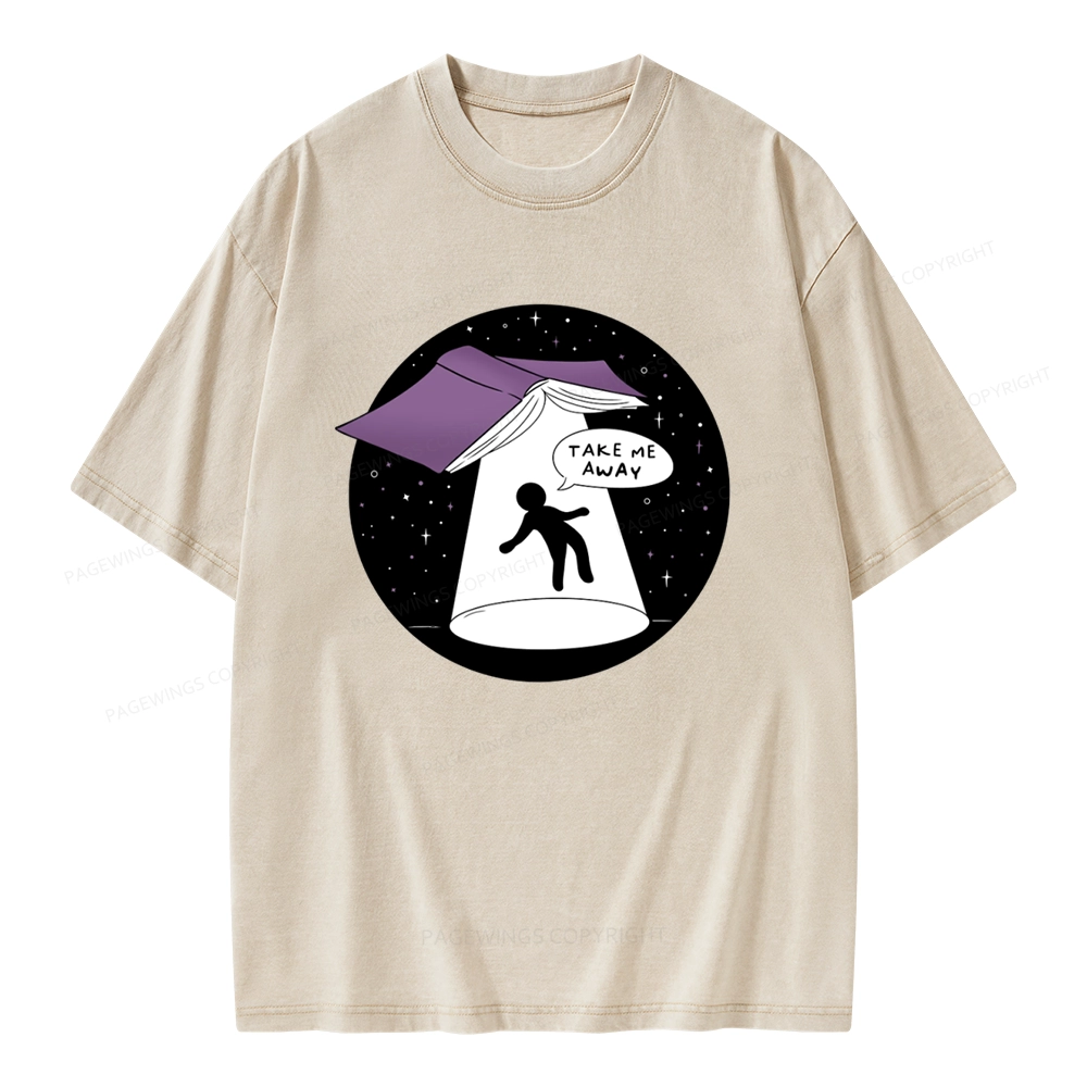 Pagewings Take Me Away Unisex Washed T-shirt