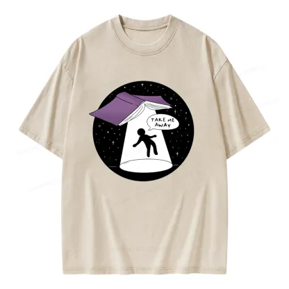Pagewings Take Me Away Unisex Washed T-shirt
