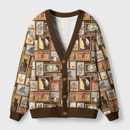 Pagewings Vintage Reading Light Knit Unisex Cardigan Sweaters