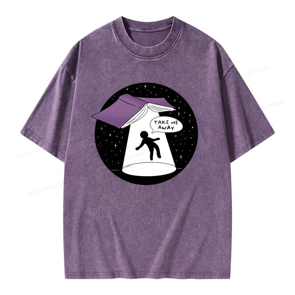 Pagewings Take Me Away Unisex Washed T-shirt