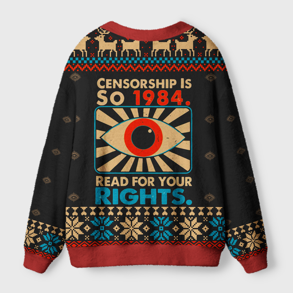 Pagewings Censorship Is So 1984 Light Knit Unisex Cardigan Sweaters