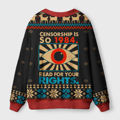 Pagewings Censorship Is So 1984 Light Knit Unisex Cardigan Sweaters