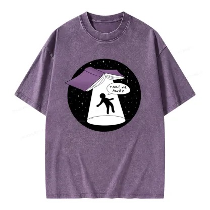 Pagewings Take Me Away Unisex Washed T-shirt